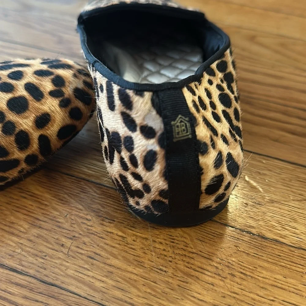 BIRDIES the starling cheetah animal print haircalf loafer flats shoes 7 slip on